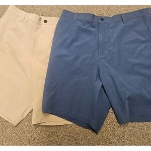 Banana Republic Short Mens 40 Blue & Beige 2PK Waistband Flat‎ Front